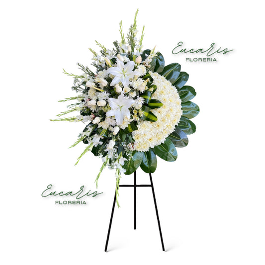 Corona Fúnebre de Gladiolos y Rosas Blancas #5